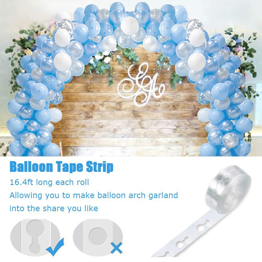 Qfdian Party gifts Party decoration hot sale new 113pcs Blue White Silver Latex Balloon Garland Arch Kit Snowflake Birthday Christmas Winter Mall Home Party Background Decor