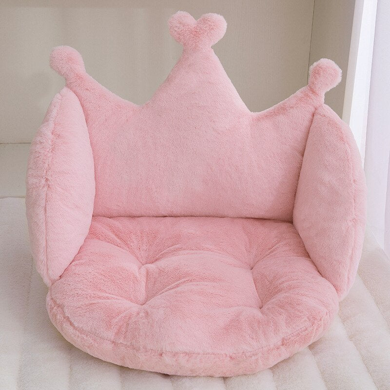 Qfdian Cozy apartment aesthetic hot sale new Fashion Fluffy Soft Plush Sheepskin Shaggy Throw Crown Pillow Chair Cushion Home Sofa Bedroom Decor Gift For Office 40x40x55