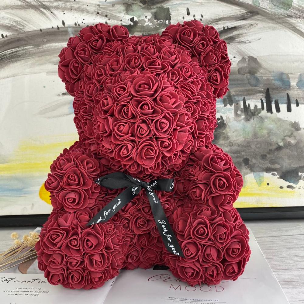 Qfdian valentines day gifts for her Artificial Flowers Rose Bear Multicolor Plastic Foam Rose Teddy Bear Girlfriend Valentines Day Gift Birthday Party Decoration