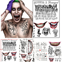 Qfdian tattoo halloween zombie scar stickers face festival vampire tattoo men women waterproof tatoo boys fake body arm sticker sexy