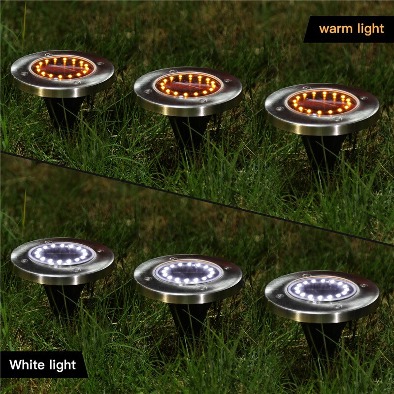 Qfdian home decor Solar Ground Lights 8/16 LED Solar Garden Light Waterproof Solar Led Light Outdoor Landscape Lights Lawn Yard Street Solar Lamp