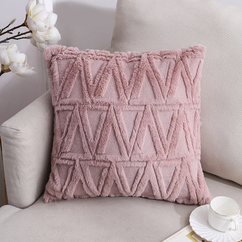 Fur Plush Pillowcase Decorative Sofa Cushion Covers Case Bed Decor Flowers Throw Pillow Cover Home Decor Pillow Case 45x45cm