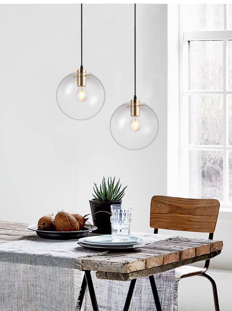 Qfdian home decor hot sale new Modern glass ball  Pendant Light Living room/Bedroom/Minimalist/Restaurant  Nordic Clothing Decoration  Hanging Lamps