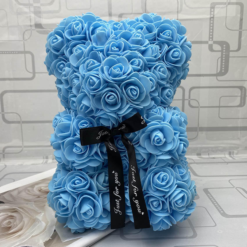 Qfdian valentines day gifts for her Hot Sale Red Bear Rose Artificial Flowers Teddi Bear of Rose Decoration Valentine Christmas Day Gift for Women Dropshipping