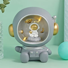 Qfdian Party decoration Grey White Astronaut Piggy Bank Resin Night Light Home Decoration Party Favors Gifts for Kids Birthday Party Decorations