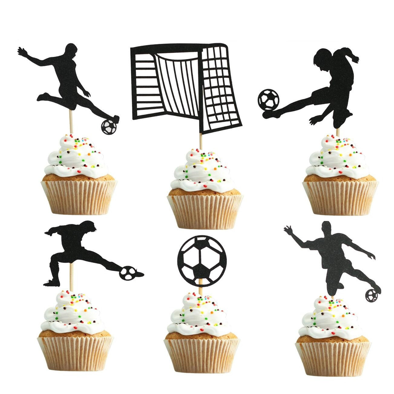 Qfdian halloween decorations christmas decorations Basketball Football Theme Party Cupcake Topper Happy Birthday Cake Topper Flage For Kids Boy Birthday Party Cake Decors Supplies