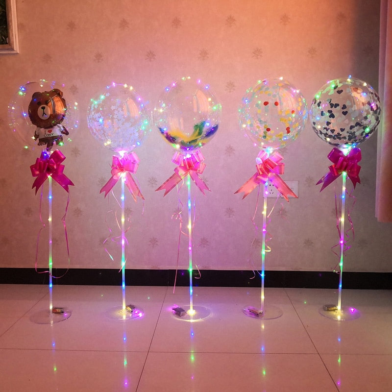 Qfdian halloween decorations christmas decorations 6pcs 40cm Balloon Stand Balloon Holder Column Tulle Balloon Kids Birthday Wedding Party Table Baby Shower Decoration Table Decor