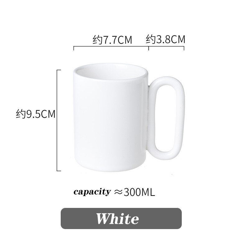 Qfdian valentines day decorations for the home hot sale new Ceramics Colorful Mug ins Solid Color Coffee Cup Large Capacity Breakfast Milk Cup Home Office Drinks Drinking Glass Couple Cups