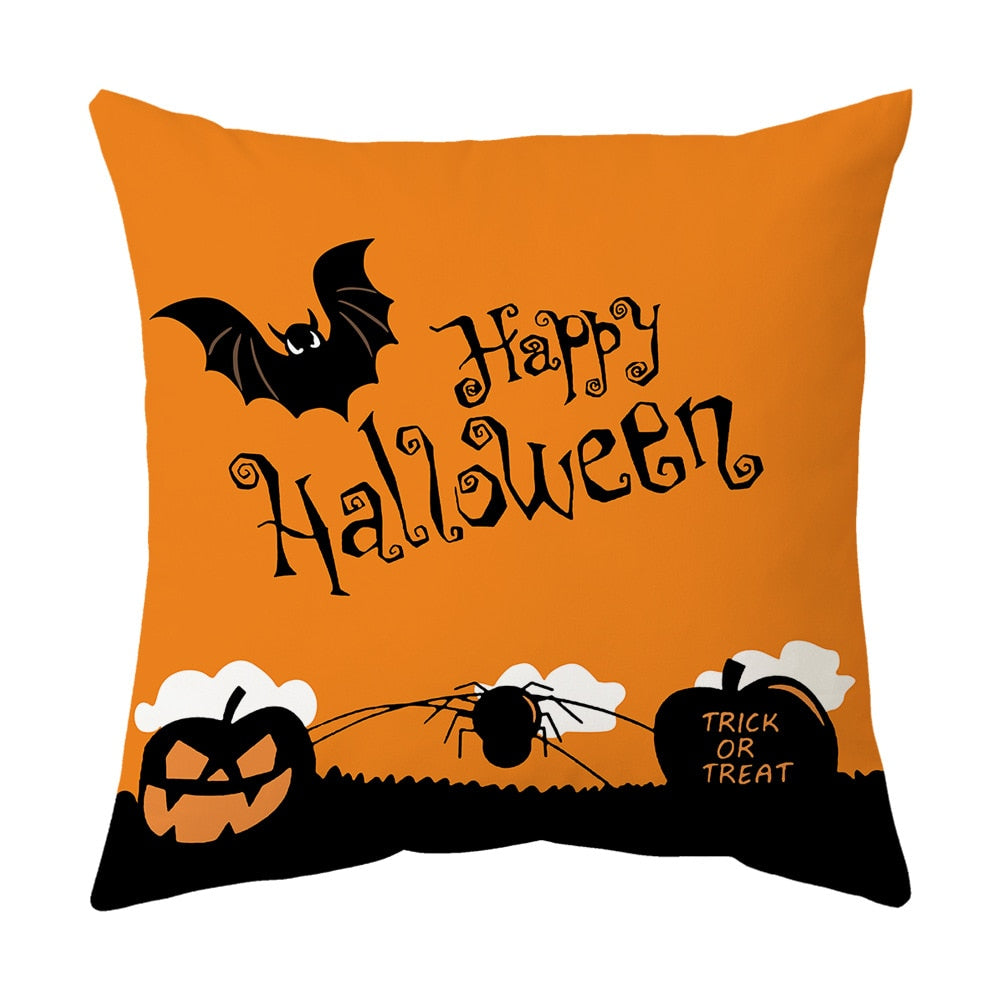 Qfdian halloween decorations Halloween Decoration Pillow Cover Decorative Halloween Square Pillowcase Soft Solid Cushion Case for Sofa Bedroom Car Home Decor