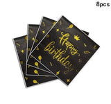 Black Gold Birthday Balloon Banner Cheer 18th 21st 30 40 50 60th Birthday Ballon Backdrop Happy Birthday Party Decor Baloon