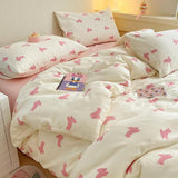 Lilac Purple Floral Duvet cover set Family Queen Twin Linen Cotton Ultra Soft Breathable Duvet Cover Flat Sheet Pillowcases