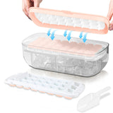 Silicone Ice Cube Tray with Lid 2 In 1 Ice Cube Storage Box Ice Cream Making Mould Party Bar Drinks Whiskey Cocktail Ice Maker