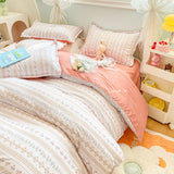 Grey Bedding Set Soft Duvet Cover Flat Sheet Pillowcase Bed Linens Single Full Dormitory Bedroom Home Textile
