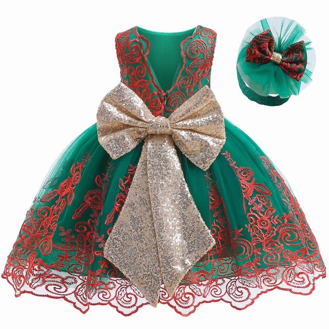 Qfdian halloween decorations halloween costumes halloween gifthalloween costumes christmas costumes  Wedding Princess Dress For Girls Kid Vestidos Birthday One Year Dress Party Baptism Bow Clothes For Newborn Christmas Costume