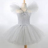Qfdian halloween decorations halloween costumes halloween gift Gray Clown Tutu Dress for Girls Carnival Halloween Costume for Kids Girl Joker Cosplay Tulle Outfit Children Party Scary Clothes