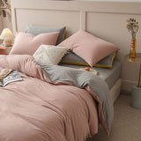 Ins Nordic Bedding Set Solid Color Simple Washable for Student Dormitory Single Double Size Soft Home Textile