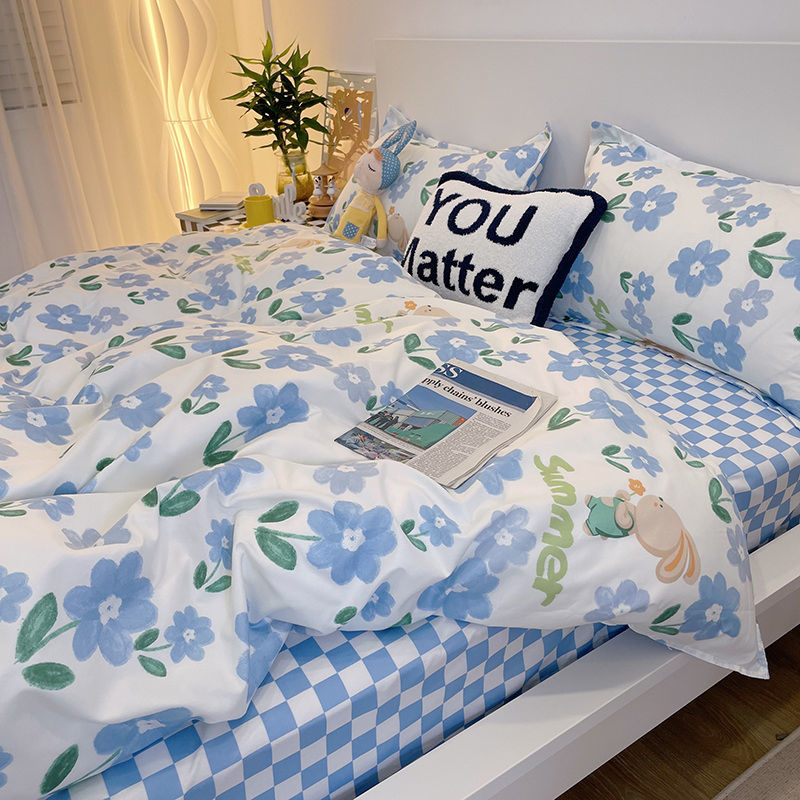 Cute Bedding Set Fashion Single Double Size Flat Sheet Duvet Cover Pillowcase Soft Microfiber Boys Girls Bed Linen