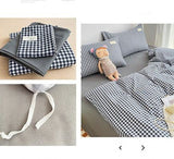 Nordic Plaid Bedding Set Black Grey Soft Bed Linen Single Full Queen Size Duvet Cover Flat Sheet Pillowcases Kit
