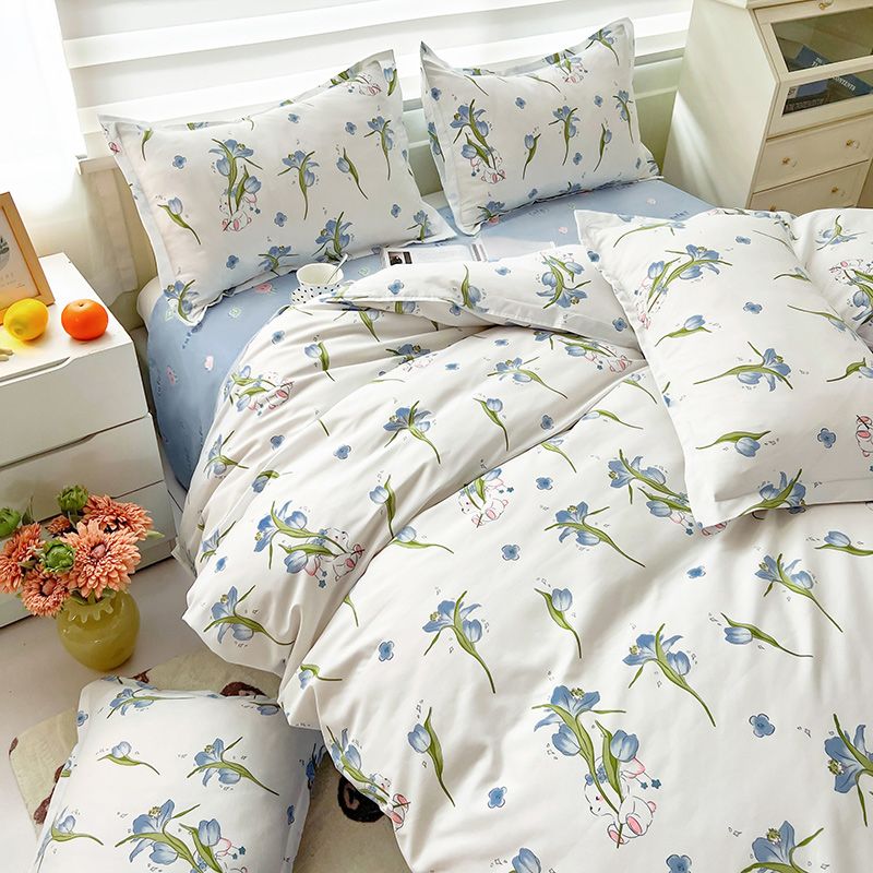 Stripes Bedding Set Nordic Ins Style Flat Sheet Duvet Cover Pillowcase Single Double Full Size Bed Linen Fashion Home Textile