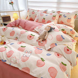 Spring Floral Bedding Set Fashion Single Queen Size Boys Girls Duvet Cover Flat Sheet Pillowcases No Filler Home Textile