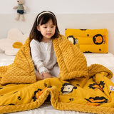 Qfdian Cute Animal Blanket For Kids Soft Fluffy Winter Blankets Warm Bed Cover Thick Weighted Blanket Children's Cartoon Duvet Quilt