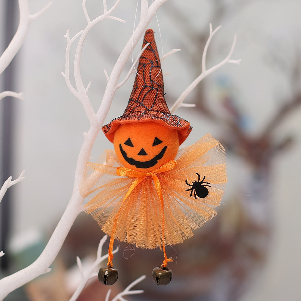 Qfdian halloween decorations halloween costumes halloween gift Halloween Doll Hanging Pendant Ornament Witch Pumpkin Outdoor Tree Party Prop Kids Gift Home Decor Halloween Decoration for Home