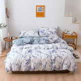 Qfdian 2/3pc American Style Bedding Set Luxury Duvet Cover and Pillowcase Set Quilt Cover for Single Double Queen King (No Bed Sheet)