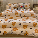 Tulips Duvet Cover Set with Flat Sheet Pillowcases Fashion Twin Double Queen Size Bed Linen Soft Boys Girls Bedding Kit