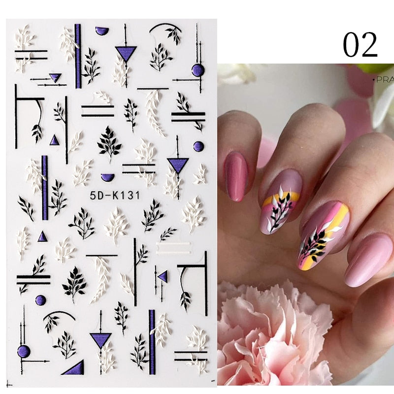 Qfdian christmas decor ideas nightmare before christmas 1PC 5D Nail Stickers Winter Santa Claus Self-Adhesive Slider Nail Art Decorations Christmas Snow Decals Manicure Accessories