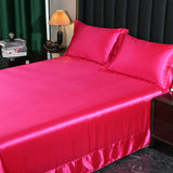 Mulberry Silk Bed Sheet Set Luxury Bedding for Hotel Home Hypoallergenic Wrinkle Free 1pc Fitted Sheet 1pc Flat Sheet Pillowcase