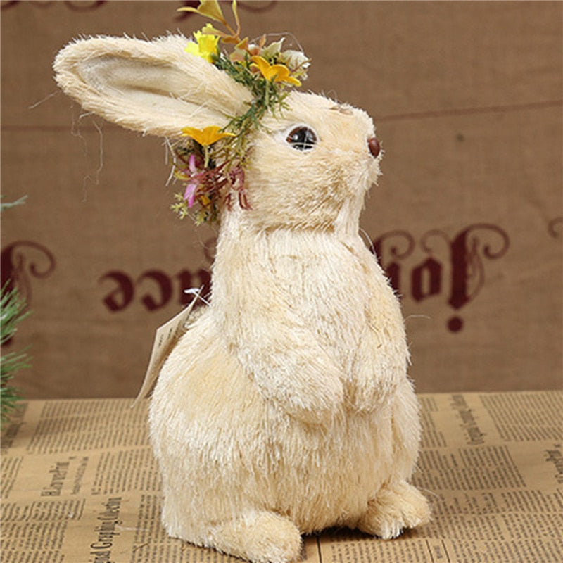 Qfdian easter decorations clearance New Creative Children Easter Bunny Decoration Cute Straw Rabbit Home Decorative Ornaments Gift For Mother Kids Friends