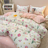 Cute Bear Duvet Cover Set with Flat Sheet Pillowcases Twin Double Queen Size Bed Linen Boys Girls Home Gift Bedding Textile