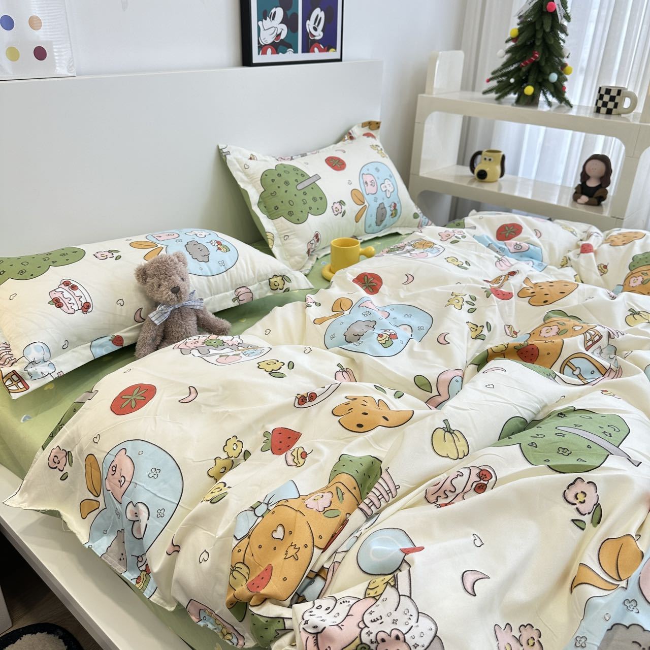 Soft Bedding Set Ins Style Twin Queen Size 2023 New Washable Duvet Cover Pillowcases Sheet for Boys Girls Dormitory Home Textile