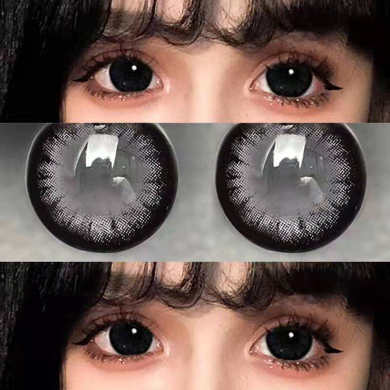 Two Piece Color Contact Lens Companion Box with Eye Contact Lens For eyes Large Diameter Eye Lens Student Annual Natural