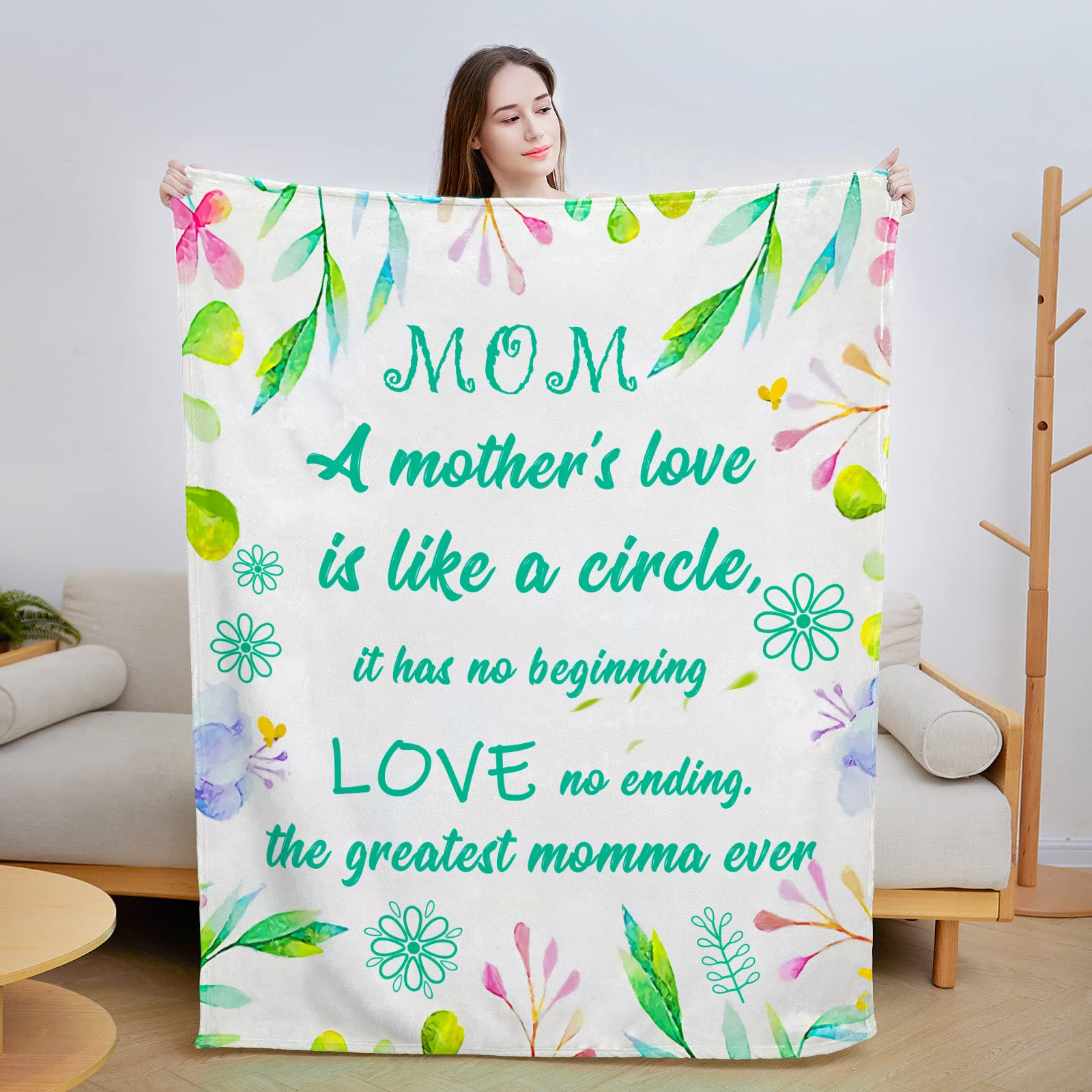 Mother's Day Gifts for Mom, Throw Blanket to My Mom from Daughter Son, Birthday Gifts for Mom,, Soft Bed Flannel Mother Blanket