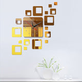 Mini Home Wall Clock 3D DIY Acrylic Mirror Stickers For Home Decoration Living Room Quartz Needle Self Adhesive Hanging Watch