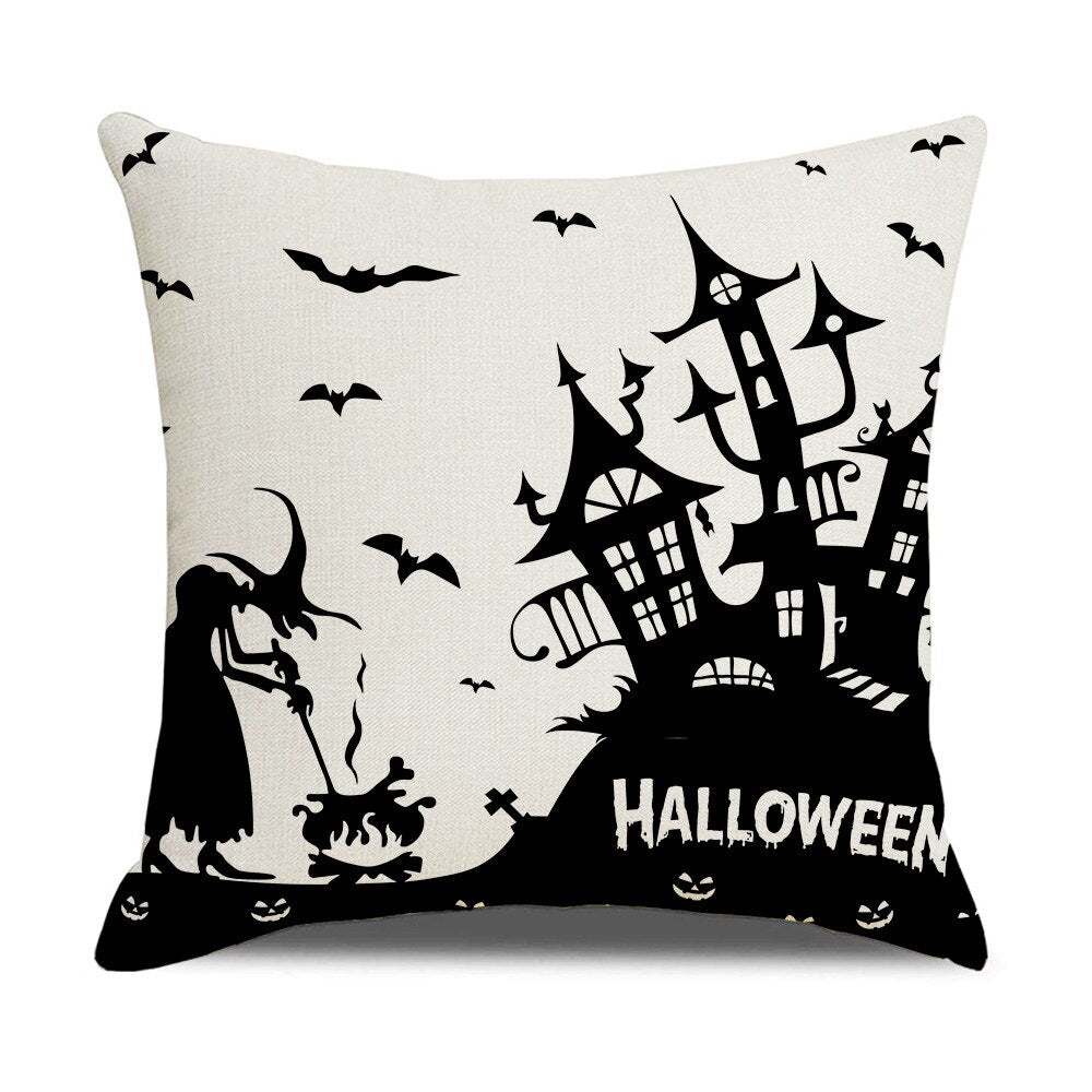 Qfdian halloween decorations halloween costumes halloween gift Fall Halloween Pumpkin Cushion Cover Trick or Treat Farmhouse Decor Home Pillowcase Sofa Decor Pillowcase