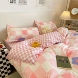 Cute Bear Bedding Set Single Twin Queen Size Ins Style Duvet Cover Flat Sheet Pillowcases Boys Girls Gift Home Textile