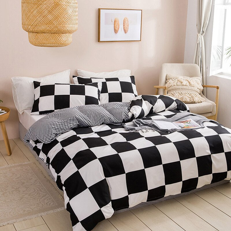 Modern Geometric Print Queen Bedding Set Soft Comfortable King Size Duvet Cover Set Cheap and Durable Single Double Bedding Sets