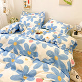 Spring Floral Bedding Set Fashion Single Queen Size Boys Girls Duvet Cover Flat Sheet Pillowcases No Filler Home Textile