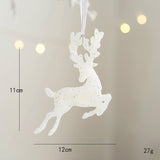 Qfdian christmas decor ideas nightmare before christmas Christmas White Glitter Angel Girl Pentagram Pendants Merry Christmas Tree Decorations For Home Xmas Ornaments Hanging Pendants