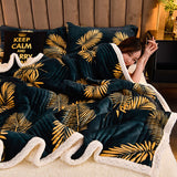 Qfdian Warm Winter Blanket Fluffy Thick Bed Cover Duvet Weighted Blanket For Beds Soft Throw Blankets Bedspread On The Bed Home Bedding