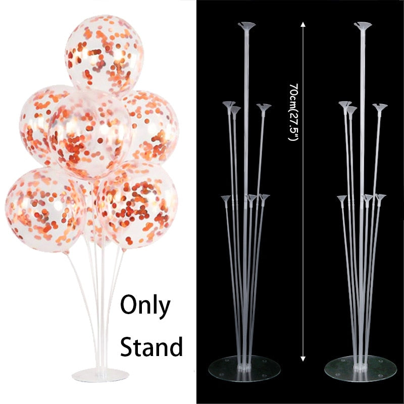 Qfdian halloween decorations christmas decorations 6pcs 40cm Balloon Stand Balloon Holder Column Tulle Balloon Kids Birthday Wedding Party Table Baby Shower Decoration Table Decor