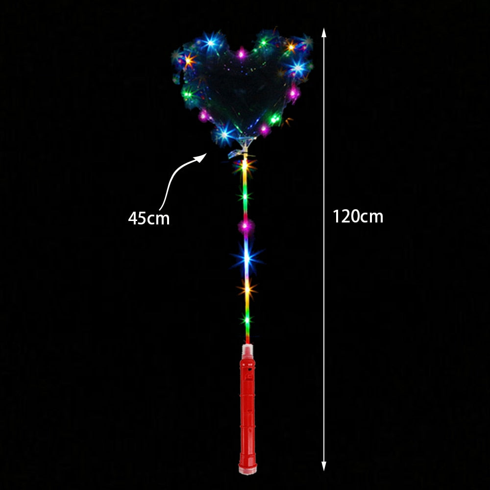 1Set LED Light Up Bobo Balloons With Flashing Handles Christmas Birthday Party Decorations Xmas Ballons Kids New Year Toys Gifts