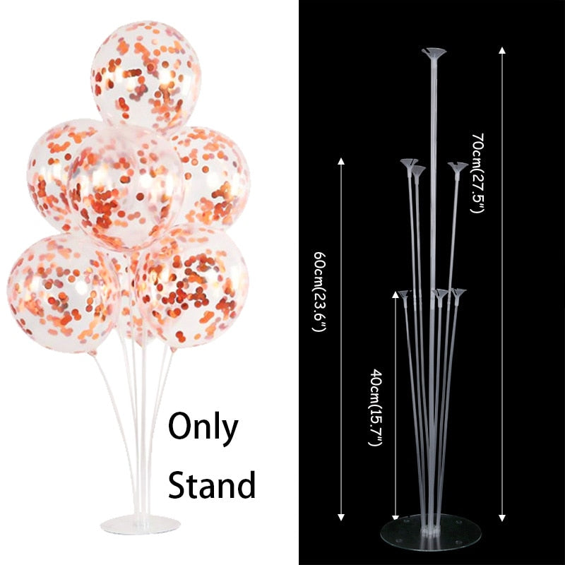 Qfdian halloween decorations christmas decorations 6pcs 40cm Balloon Stand Balloon Holder Column Tulle Balloon Kids Birthday Wedding Party Table Baby Shower Decoration Table Decor