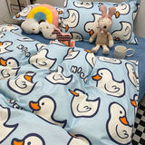 Spring Floral Bedding Set Fashion Single Queen Size Boys Girls Duvet Cover Flat Sheet Pillowcases No Filler Home Textile