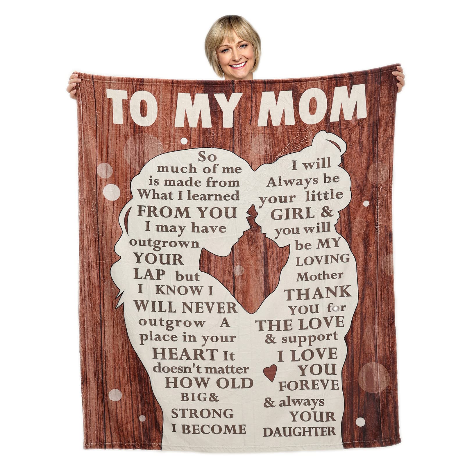 Mother's Day Gifts for Mom, Throw Blanket to My Mom from Daughter Son, Birthday Gifts for Mom,, Soft Bed Flannel Mother Blanket