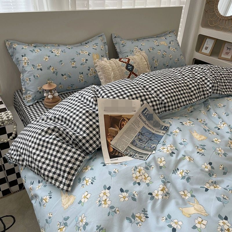 Grey Bedding Set Solid Color Flat Sheet Duvet Cover No Filling Pillowcase Bed Linens Polyester Twin Queen Size Home Textile