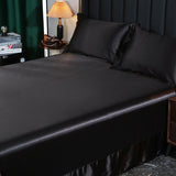 Mulberry Silk Bed Sheet Set Luxury Bedding for Hotel Home Hypoallergenic Wrinkle Free 1pc Fitted Sheet 1pc Flat Sheet Pillowcase