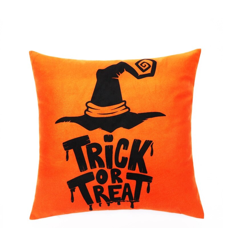 Qfdian halloween decorations Halloween Decoration Pillow Cover Decorative Halloween Square Pillowcase Soft Solid Cushion Case for Sofa Bedroom Car Home Decor